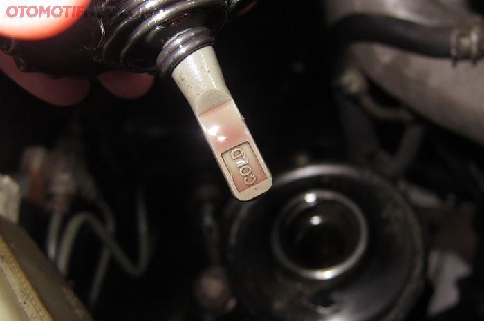 Beginilah kondisi oli power steering di mobil bekas yang harus segera diganti (foto ilustrasi)