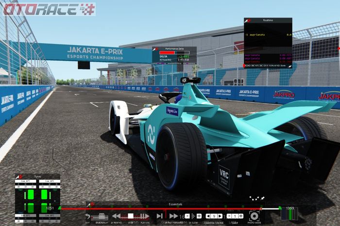 Tes menggunakan simulator dari Assetto Corsa dengan sirkuit Formula E Jakarta menggunakan mobil Formula E Gen 2. 