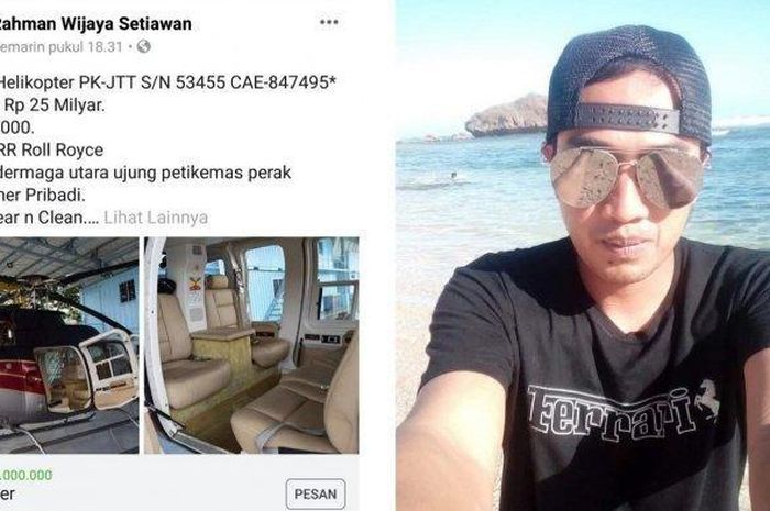 Pria karanganyar yang viral karena jual helikopter seken