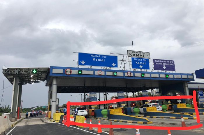 Letak dua gardu transaksi di GT Kamal 1 yang akan ditutup sementara