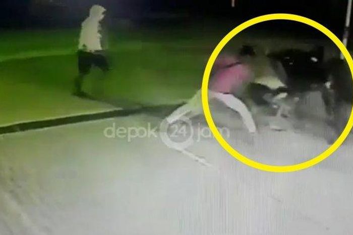 Viral video pembegalan terhadap seorang pria di depan klinik gigi Leuwinanggung, Tapos, Depok, Jawa Barat, Minggu (30/12/2018) dini hari.
