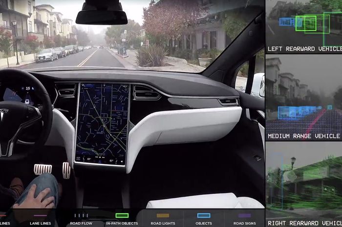 Mobil Listrik Tesla dengan mode Self driving