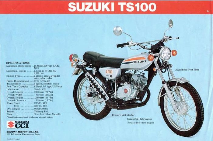 Brosur lawas Suzuki TS100