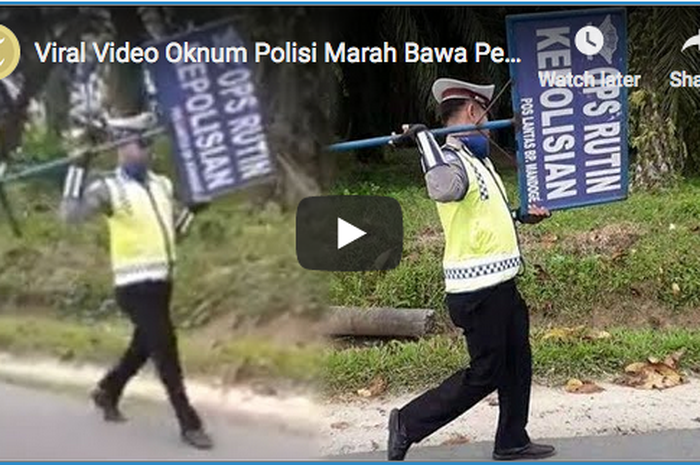 Video Oknum Polisi Marah Bawa Pergi Plang Razia, Cuma Berdua dan Tak Bisa Tunjukan Surat Tugas