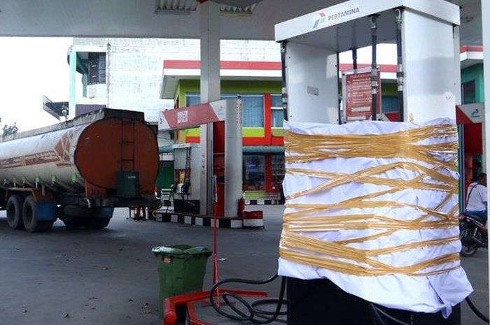 Ilustrasi SPBU disegel
