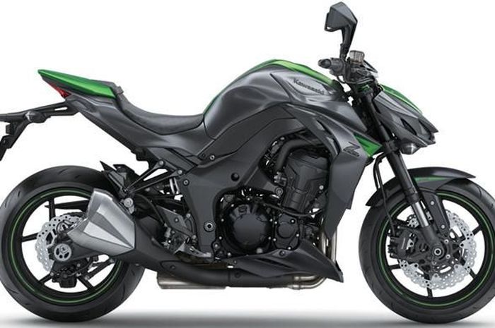 Kawasaki Z1000 Special Edition dibekali warna kombinasi hijau dan abu-abu.(KMI)