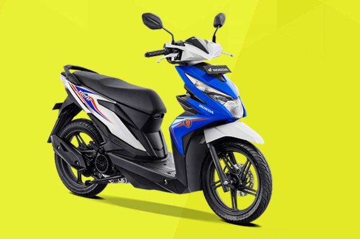 Pilihan warna Techno Blue White tersedia pada Honda BeAT tipe CBS