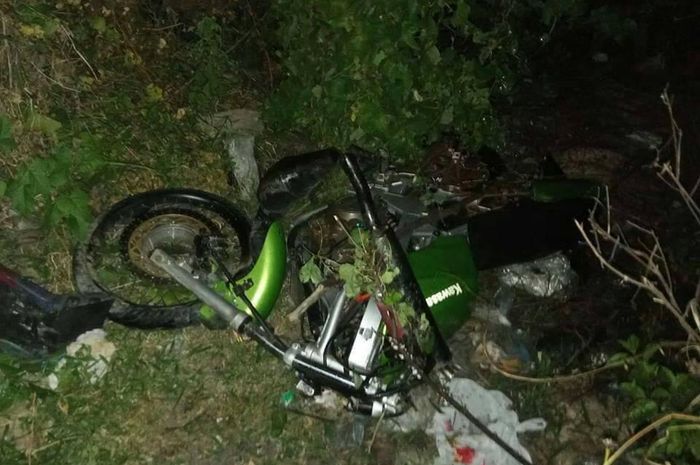 Motor yang terlibat kecelakaan saat balapan liar di Perbatasan Polman-Majene