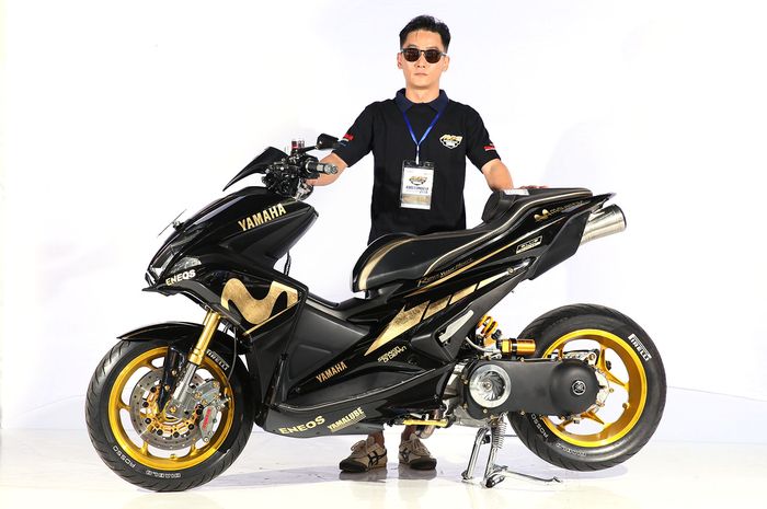 Modifikasi Yamaha Aerox Bertema Racing Motogp Pangkal Pinang