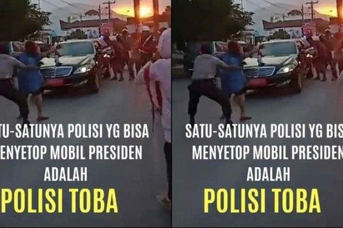 Mobil rombongan Presiden Joko Widodo tiba-tiba diadang 'polisi toba'