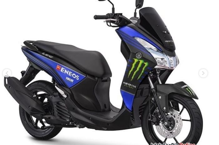 Modifikasi digital Yamaha Lexi dengan Livery Monster Energy Yamaha MotoGP