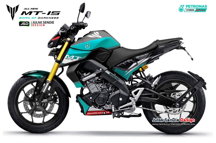 Modifikasi digital Yamaha MT-15 dengan Livery Petronas Yamaha SRT MotoGP