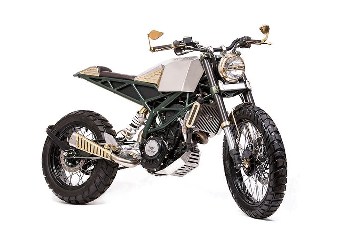 KTM Duke 200 bergaya scrambler steampunk