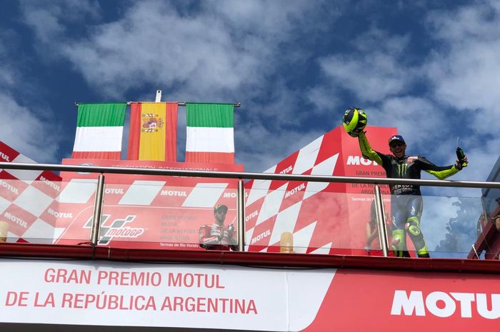 Valentino Rossi meraih podium 2 di MotoGP Argentina 2019 diikuti Andrea Dovizioso di urutan 3