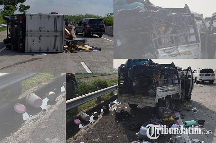 Dalam sehari 2 pikap kecelakaan di Tol Surabaya-Mojokerto dengan penyebab yang sama