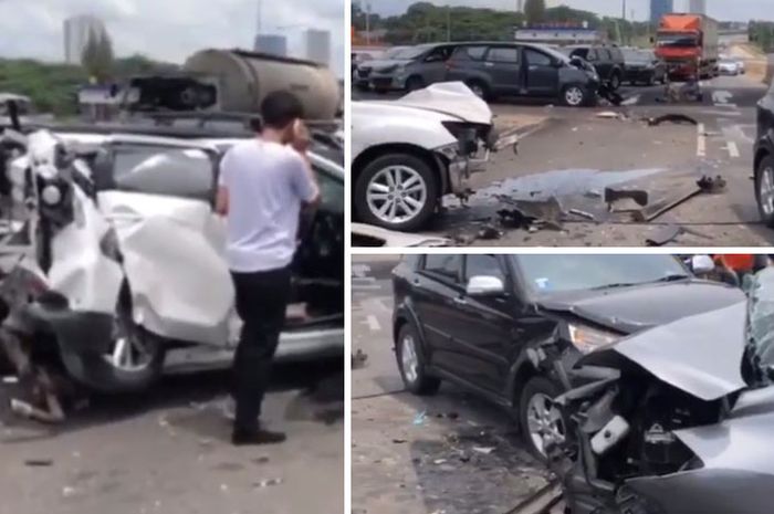 Kecelakaan di TOL BSD siang ini (12/4/2018)