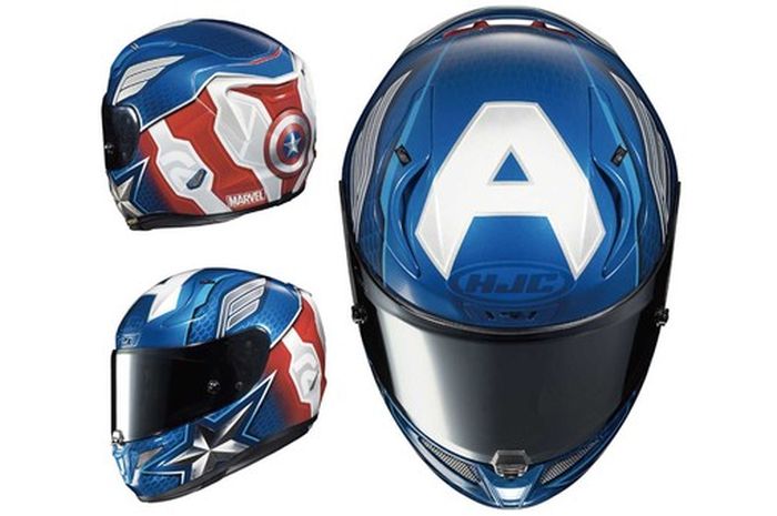 Helm HJC dengan desain Captain America