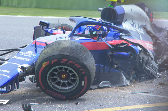 Kondisi mobil Alex Albon usai crash di FP3 F1 China 2019