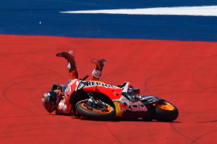 Marc Marquez crash di race MotoGP Amerika 2019