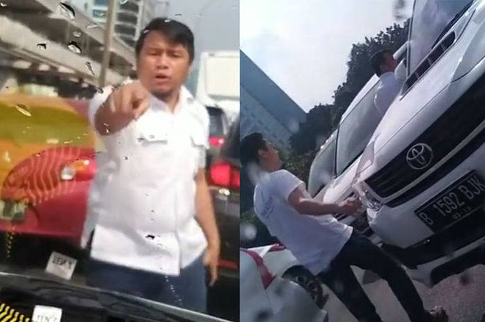 Aksi ngamuk supir Toyota Fortuner di jalan tol dalam kota ruas PAncoran, viral di medsos