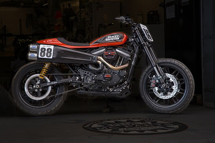 Sangar Sejadi Jadinya Harley Davidson Sportster Bergaya Flat Tracker Gridoto Com