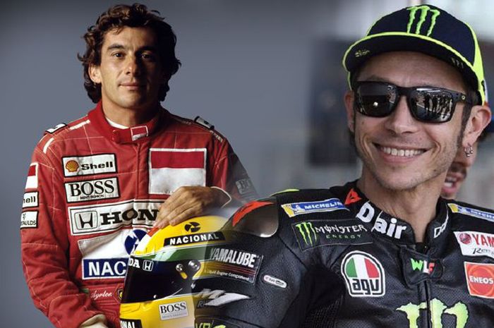 Valentino Rossi (kanan) memang sudah menyaksikan aksi Ayrton Senna sejak masih kecil
