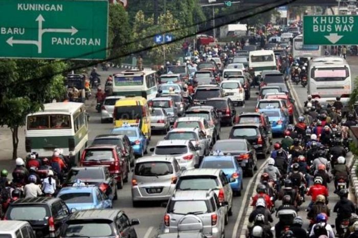Ilustrasi kemacetan di Jakarta.