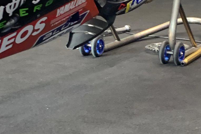 Spoiler swing arm Yamaha di MotoGP Spanyol