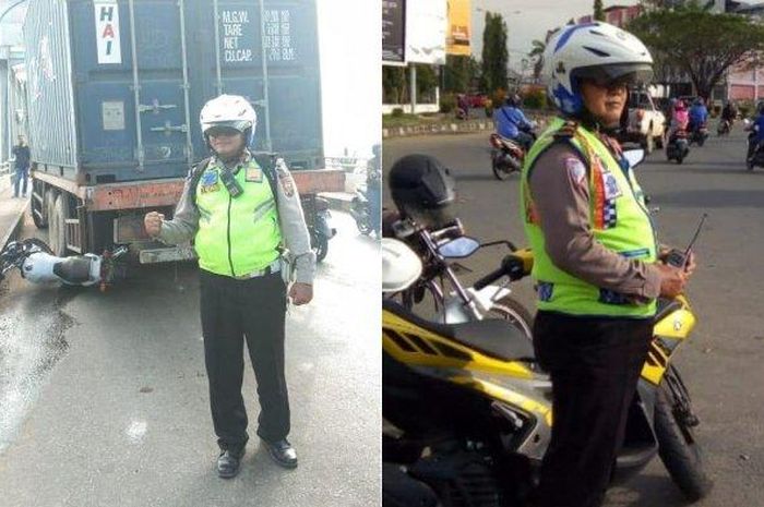 Ipda Tatang, Polantas yang viral karena jadikan motor dinas Suzuki Thunder jadi ganjalan truk