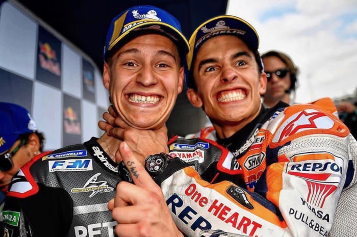 Marc Marquez mencekik Fabio Quartararo usai kualifikasi MotoGP Spanyol 2019