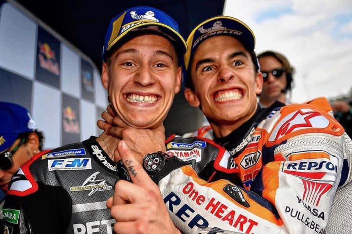 Marc Marquez mencekik Fabio Quartararo usai kualifikasi MotoGP Spanyol 2019