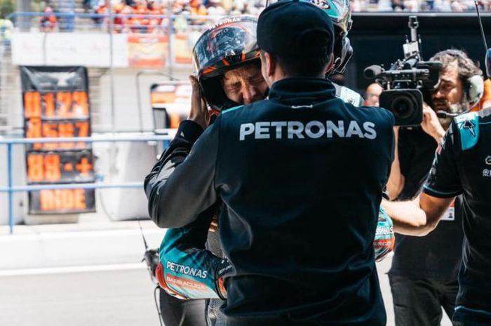 Fabio Quartararo menangis usai gagal finis di MotoGP Spanyol 2019