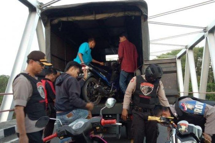 Motor bodong yang diamankan oleh Tim Cobra Polres Lumajang