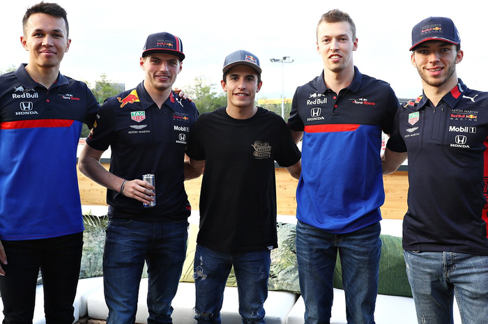Dari kiri ke kanan: Alex Albon, Max Verstappen, Marc Marquez, Daniil Kvyat, Pierre Gasly