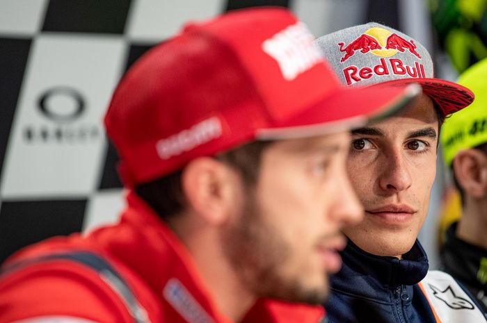 Marc Marquez dan Andrea Dovizioso di sesi jumpa pers MotoGP Italia 2019