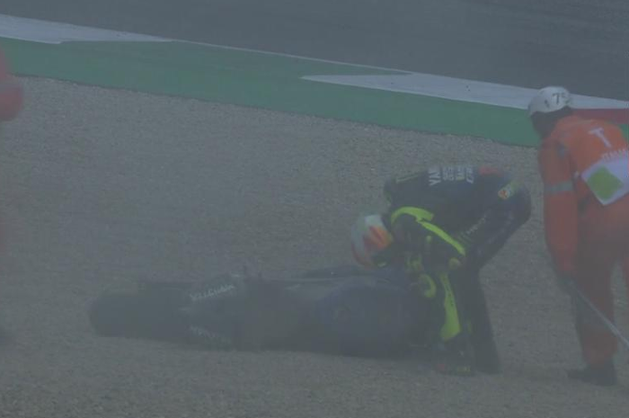 Valentino Rossi crash di MotoGP Italia 2019
