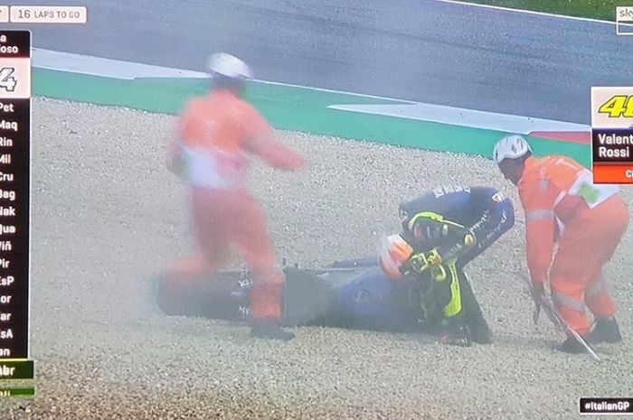 Valentino Rossi harus terjatuh di MotoGP Italia 2019