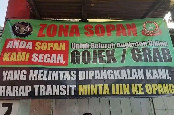 Ojol harus ijin melintas di kawasan Bandung oleh para pengojek pangkalan (opang).