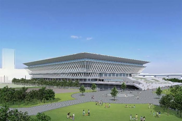 Ariake Arena yang menggunakan teknologi bantalan isolasi seismik dari Bridgestone