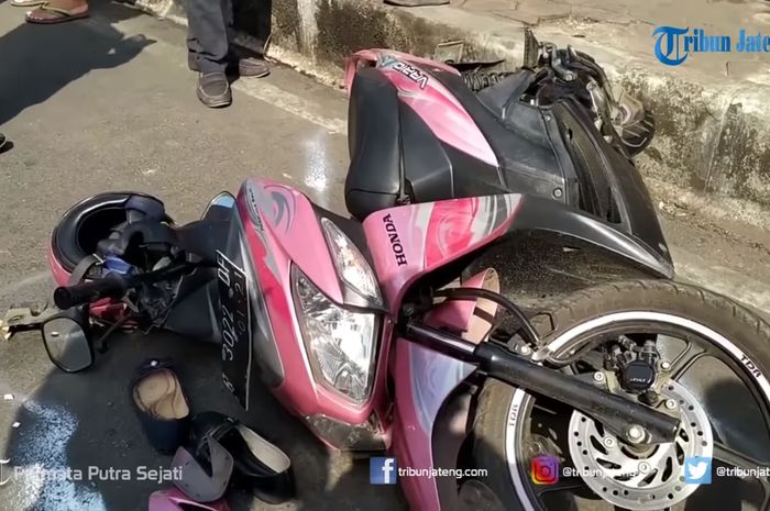 Honda Vario yang jadi salah satu korban kecelakaan karambol di Purwokerto