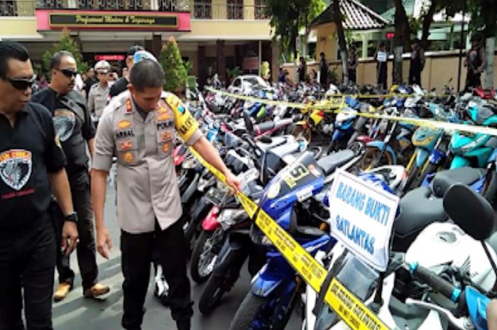 Barang bukti motor bodong di Polres Lumajang