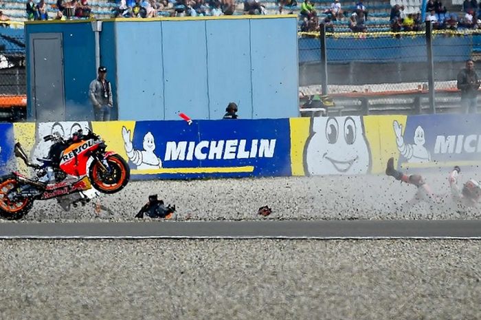 Crash parah di MotoGP 2019 Belanda, Sirkuit Assen, Jorge Lorenzo absen sampai seri Jerman. 