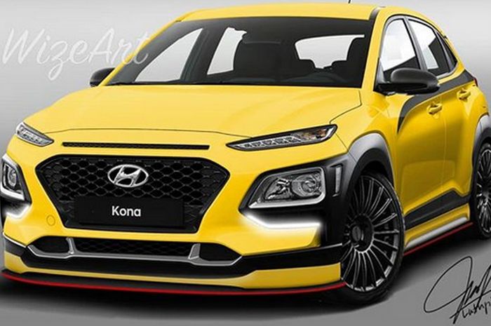 Digital modifikasi Hyundai Kona bergaya racing