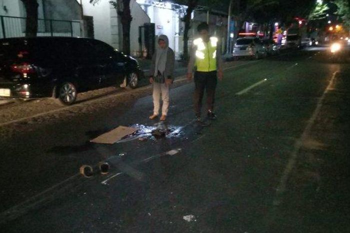 Lokasi tewasnya Ahmad Khusaeri warga Sindujoyo, Kelurahan Lumpur, di Jalan Usman Sadar, Selasa (2/7/2019). 