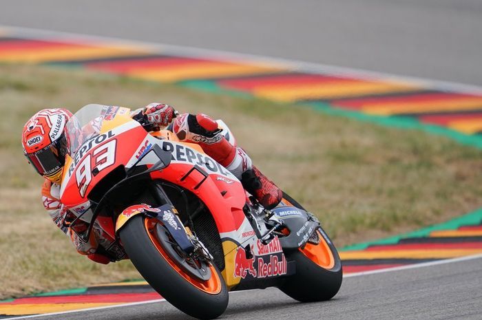 Pembalap Repsol Honda, Marc Marquez tampil perkasa, sementara Valentino Rossi hanya bisa meraih posisi ke-10, berikut hasil FP2 MotoGP Jerman 2019