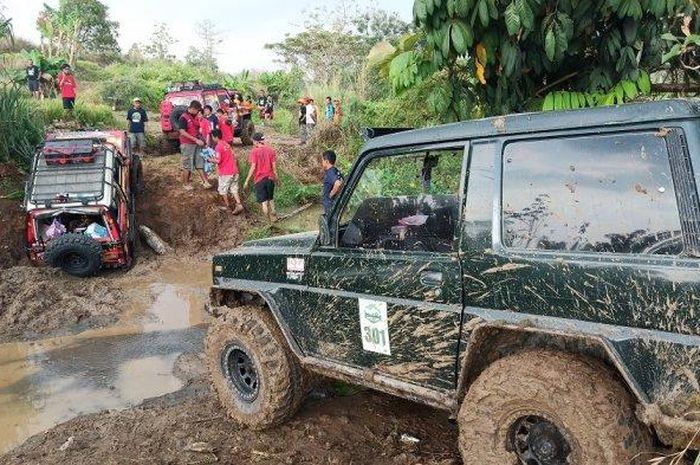 Jalur dari rute offroad yang digunakan oleh TDI Solo Raya sangat menantang.