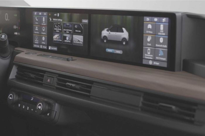 Tampilan layar monitor pada dashboard Honda E