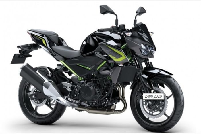Ilustrasi warna baru Kawasaki Z400 pada tahun 2020.