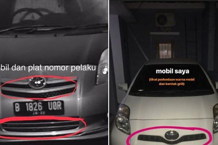 Toyota Yaris dengan pelat nomor palsu