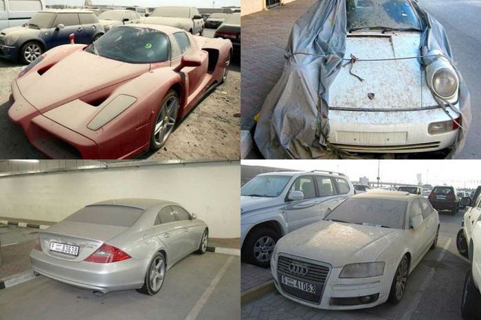 Supercar dan mobil mewah yang ditinggalkan pemiliknya di Timur Tengah